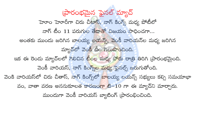 tollywood t20,cricket,trophy,maa,chiranjeevi,balakrishna,nagarjuna,nagarjuna,venkatesh,chiru cheetahs,balayya lions,venky warriors,nag kings,junior ntr  tollywood t20, cricket, trophy, maa, chiranjeevi, balakrishna, nagarjuna, nagarjuna, venkatesh, chiru cheetahs, balayya lions, venky warriors, nag kings, junior ntr